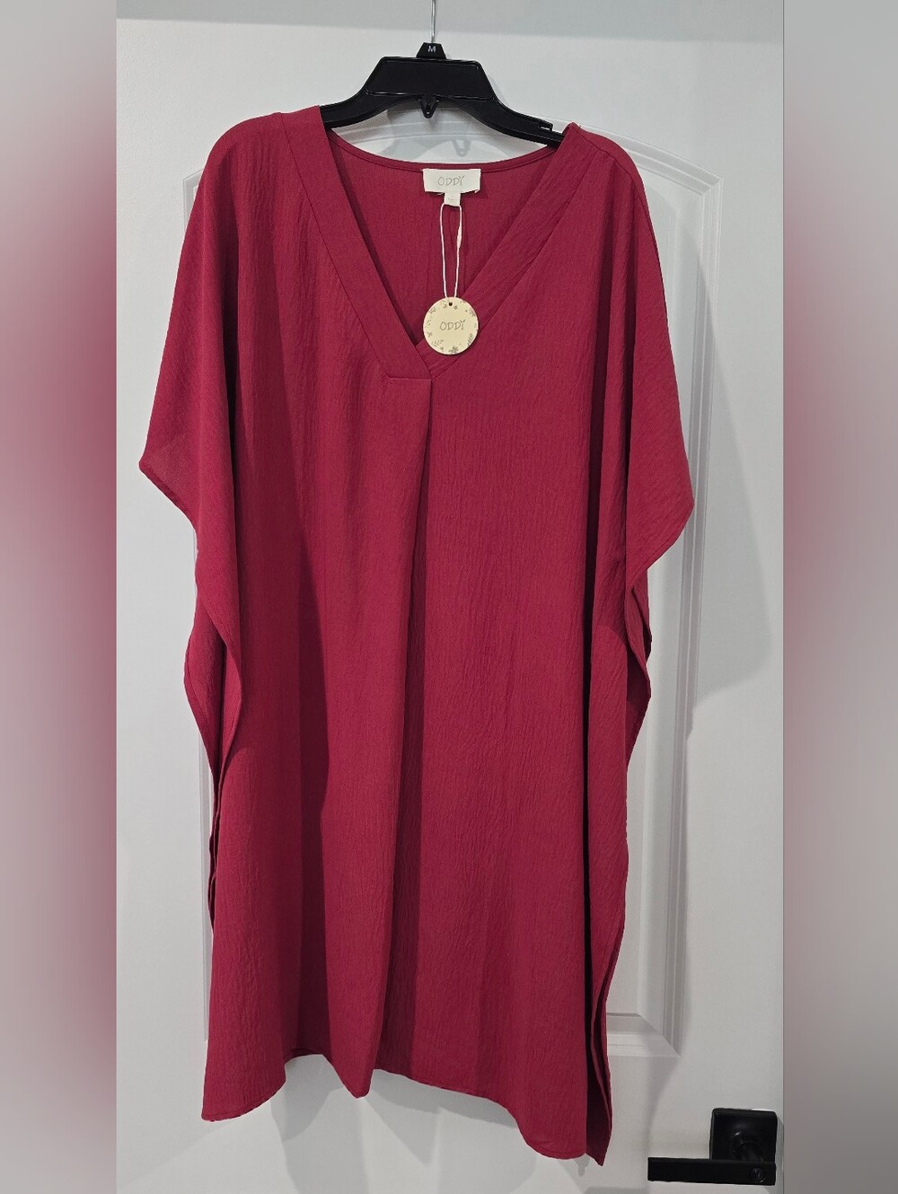 NWT Oddi Boho Batwing Mini Caftan Dress in Berry - Size Large